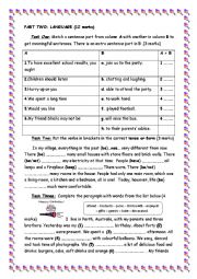 English Worksheet: mid term test2 for 8 (language)