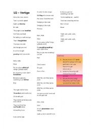 English Worksheet: U2 - Vertigo