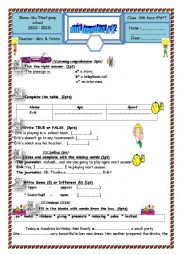 English Worksheet: mid ter test n2