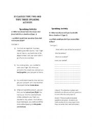 English Worksheet: If clause Type2 and Type3 Speaking activity