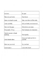 English Worksheet: Classroom rules