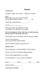 English Worksheet: Emergency