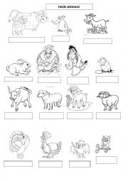 English Worksheet: farm animals