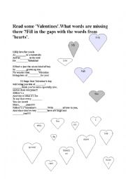 English Worksheet: Valentines