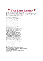 English Worksheet: The Love Letter