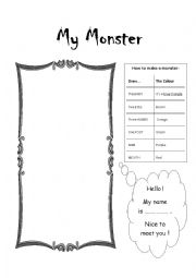 English Worksheet: Make Your Own Monster