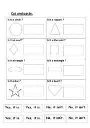 English Worksheet: Shapes (Cut & Paste)