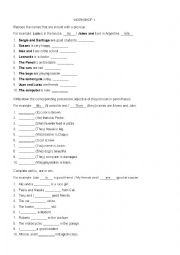 English Worksheet: Review Personal pronouns and possessive adjectives