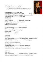 English Worksheet: Alicia Keys 