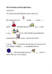 English Worksheet: toys