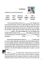 English Worksheet: The notebook 