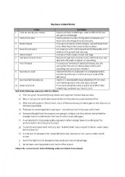 English Worksheet: Business related idioms (pass the buck;hold all the aces etc.)