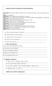 English Worksheet: Class activity