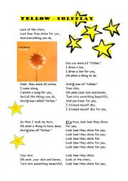 English Worksheet: Yellow  Coldplay