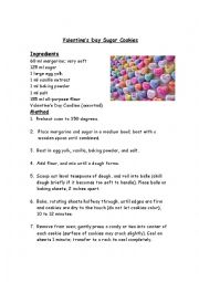 English Worksheet: Valentines Day Cookies