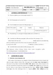 English Worksheet: Mid term test 2 for bac students