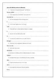 English Worksheet: Express Differently