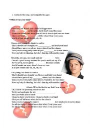 English Worksheet: When I was your man - Bruno Mars Song