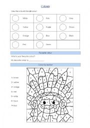 English Worksheet: Colours