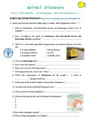 English Worksheet: Animal diseases (Listening) Link provided