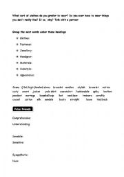 English Worksheet: Clothing