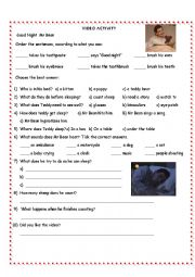 English Worksheet: MR BEAN VIDEO ACTIVITY