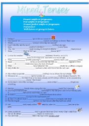 English Worksheet: Mixed Tenses