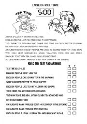 English Worksheet: High tea