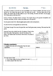 English Worksheet:  the farm