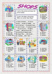 English Worksheet: Shops