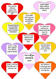 English Worksheet: Love predictions. Fortune-teller. St. Valentines Day