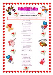 English Worksheet: Love me do- Valentines song