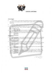 English Worksheet: School Uniforms