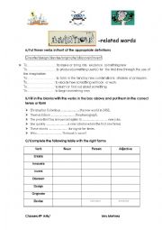 English Worksheet: Inventions-related words