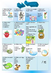 English Worksheet: a quiz about food