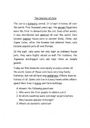 English Worksheet: The History of Cats