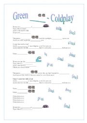 English Worksheet: Green eyes - Coldplay