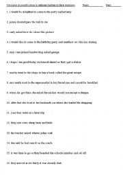 English Worksheet: Sentences to punctuate