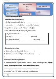 English Worksheet: mid test 2 