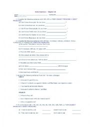 English Worksheet: SUBJECT PRONOUNS X OBJECT PRONOUNS - REFLEXIVE PRONOUNS -SUBJECT PRONOUNS X OBJECT PRONOUNS