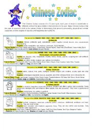 English Worksheet: Chinese Zodiac