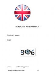 English Worksheet: Training report