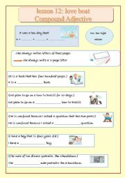 English Worksheet: compound adjectives 