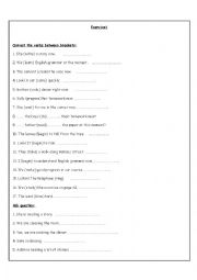 English Worksheet: Exercise on present continuous