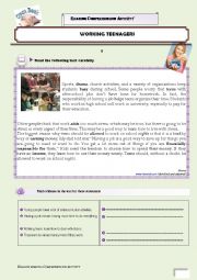 English Worksheet: Reading comprehension activity- part 1