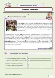 Reading comprehension activity- part 1