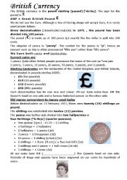 English Worksheet: British money