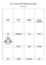 English Worksheet: My little picture dictionary
