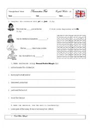 English Worksheet: test 6th grade