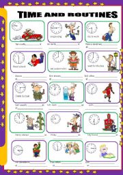 English Worksheet: Time and routines 